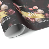 Papier Cadeau Atelier de fleurs Black Gold (Coin rond)