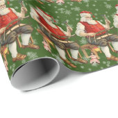 Papier Cadeau Atelier Noël Santa Claus Dentelle Snowflakes (Coin rond)