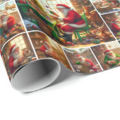 Papier Cadeau Atelier père Noël : Où chaque jouet raconte une hi (Coin rond)