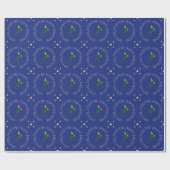 Papier Cadeau Athlète d'anniversaire texte personnalisé bleu (Plat)