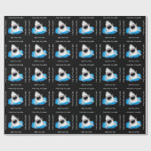 Papier Cadeau Attaque de requin - ajoutez votre propre légende (Plat)