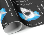 Papier Cadeau Attaque de requin - ajoutez votre propre légende (Coin rond)