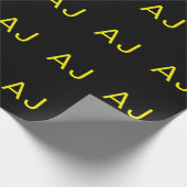 Papier Cadeau Attractive Monogram Yellow Black Modern Minimalist (Coin)