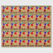 Papier Cadeau Au-dessus de la colline Ballons d'anniversaire pap (Plat)