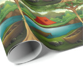 Papier Cadeau Au sol de camping (Coin rond)