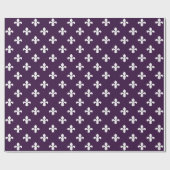 Papier Cadeau Aubergine Cottage Fleur de Lys du sud (Plat)