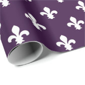 Papier Cadeau Aubergine Cottage Fleur de Lys du sud (Coin rond)