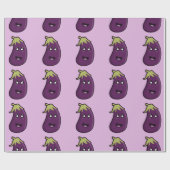 Papier Cadeau Aubergine de Kawaii (Plat)
