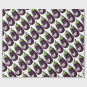 Papier Cadeau Aubergine heureuse (Plat)