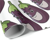 Papier Cadeau Aubergine heureuse (Coin rond)