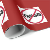 PAPIER CADEAU AUCUN EXCUSE LE SYMBOLE DE SIGNE MOTIVÉ BLACK WHIT (Coin rond)