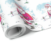 Papier Cadeau Aucun papier d'emballage mat Ho-Ho-Ho (Coin rond)