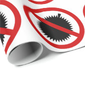 Papier Cadeau AUCUN ⚠ thaïlandais de signe de ⚠ de fruit (Coin rond)