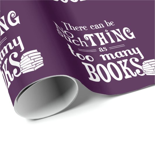 Papier Cadeau Aucune une telle chose comme trop de livres (Coin rond)