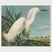Papier Cadeau Audubon Héron de neige Oiseaux d'aigrettes blanche (Plat)