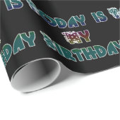 Papier Cadeau Aujourd'hui est mon art d'anniversaire (Coin rond)