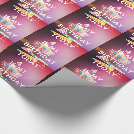 Papier Cadeau Aujourd'hui est mon art d'anniversaire (Coin)