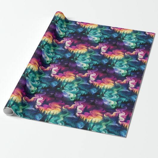 Papier Cadeau Aurora Borealis 3D Dreamscape : Design éthérée (Déroulé)