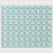 Papier Cadeau Auspicious Cloud Bands in Green and Aqua (Plat)