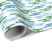 Papier Cadeau Auspicious Cloud Bands in Green and Aqua (Coin rond)