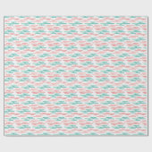 Papier Cadeau Auspicious Cloud Bands in Teal and Flamingo (Plat)