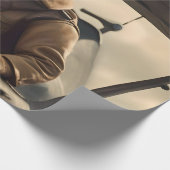 Papier Cadeau Aussie Kangaroo Avion Pilote, (Coin)