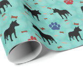 Papier Cadeau Australian Cattle Dog Shadow (Coin rond)