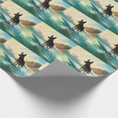 Papier Cadeau Australian Kelpie Beach Surf Paining (Coin)