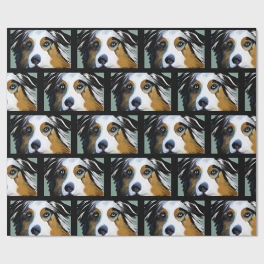 PAPIER CADEAU AUSTRALIAN SHEPHERD (Plat)