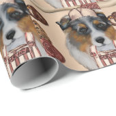 PAPIER CADEAU AUSTRALIAN SHEPHERD (Coin rond)