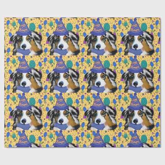 PAPIER CADEAU AUSTRALIAN SHEPHERD (Plat)