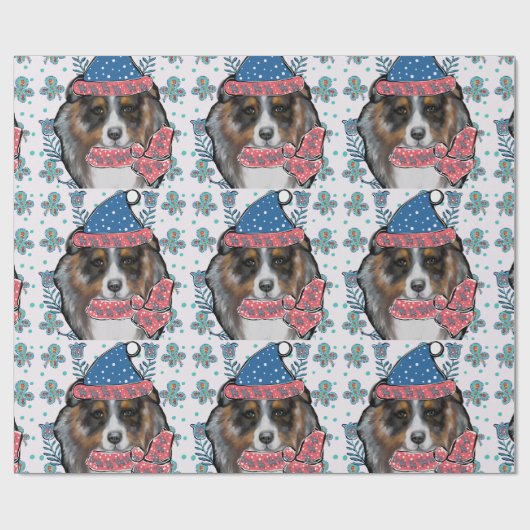 PAPIER CADEAU AUSTRALIAN SHEPHERD (Plat)