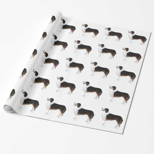Papier Cadeau Australian Shepherd Basic Breed Silhouette (Déroulé)