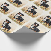 Papier Cadeau Australian Shepherd Black Tricolor Aussie Dog (Coin)