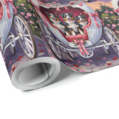 Papier Cadeau Australian Shepherd Dog Valentine's Day  (Coin rond)