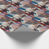 Papier Cadeau Australian Shepherd on Paddle : Une aventure Pitto (Coin)