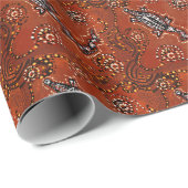 PAPIER CADEAU AUSTRALIE ART CROCODILE (Coin rond)