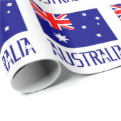 Papier Cadeau Australie et drapeau australien (Coin rond)