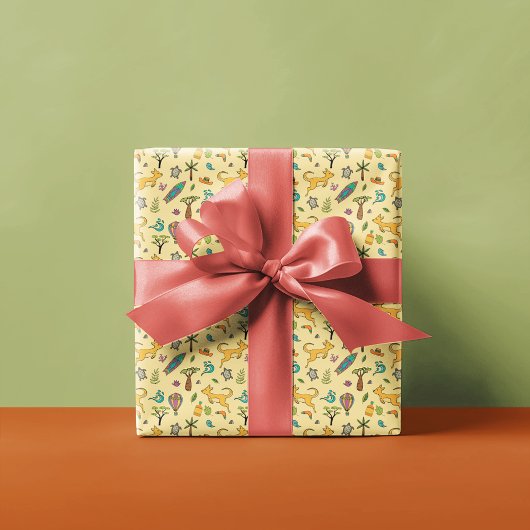 Papier Cadeau Australie Motif à thème Jaune