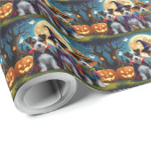 Papier Cadeau Australie Terrier Chiens Citrouille Halloween Funn (Coin rond)