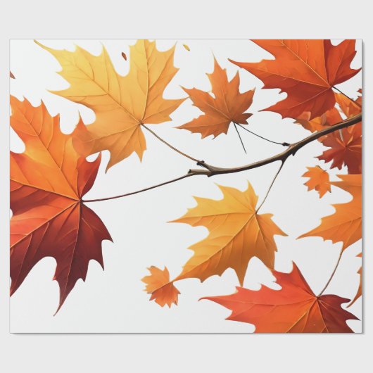 Papier Cadeau Authumn leaves wrapping paper gifts  (Plat)