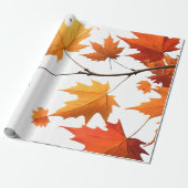 Papier Cadeau Authumn leaves wrapping paper gifts  (Déroulé)