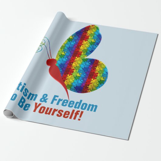 Papier Cadeau Autisme Média : Papier d'enveloppement mat (Déroulé)