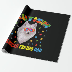 Papier Cadeau Autiste  Autisme American Eskimo Dad Puzzle Pièce