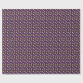 Papier Cadeau Autmn Solid Flying Feuilles - Conception violette (Plat)