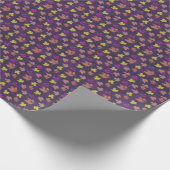 Papier Cadeau Autmn Solid Flying Feuilles - Conception violette (Coin)