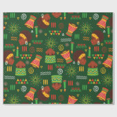 Papier Cadeau autochtone tribale afrique kwanzaa fête (Plat)