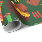 Papier Cadeau autochtone tribale afrique kwanzaa fête (Coin rond)