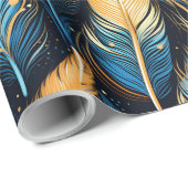 Papier Cadeau Autochtones Plumes Motifs Tribal Boho Autochtones (Coin rond)