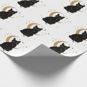 Papier Cadeau Autocollant de chat noir (Coin)